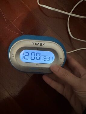 Timex Blue Jelly Digital Clock - Back Panel View